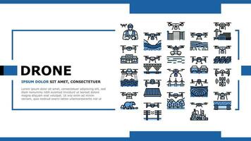 drone commercial use landing header vector