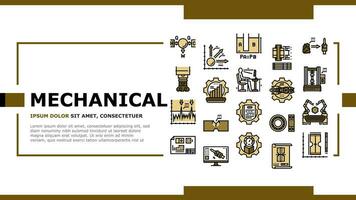 mecánico tecnología ingeniero aterrizaje encabezamiento vector