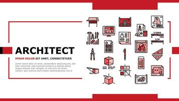 engineer construction architect landing header vector