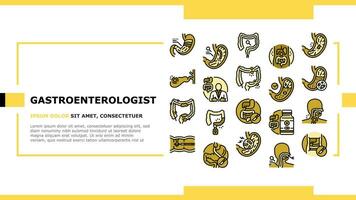 gastroenterologist doctor stomach landing header vector