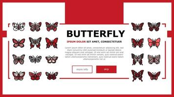 butterfly summer spring insect landing header vector