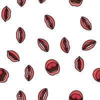 mouth character animation vector seamless pattern