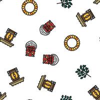 shinto japan japanese temple vector seamless pattern