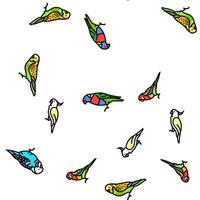 parrot bird blue animal tropical vector seamless pattern