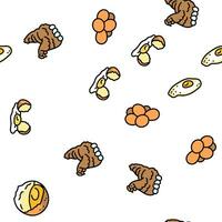 egg chicken farm food organic vector seamless pattern