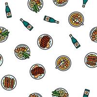 japanese food asian meal vector seamless pattern