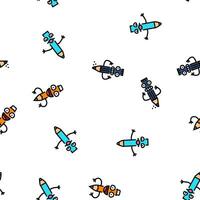 pen character pencil school vector seamless pattern