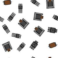 electronic component circuit chip vector seamless pattern