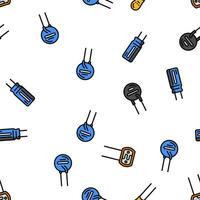 electronic component circuit chip vector seamless pattern