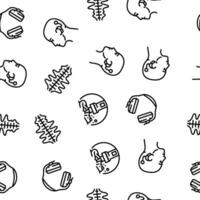 audiologist doctor ear deaf vector seamless pattern