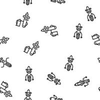 pen character pencil school vector seamless pattern