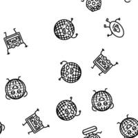 retro music character vector seamless pattern