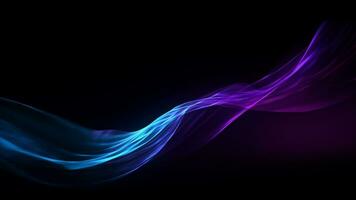 A blue and purple flowing wave on a dark background, modern tech Abstract Background, Generative AI photo