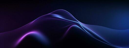 A blue and purple flowing wave on a dark background, modern tech Abstract Background, Generative AI photo