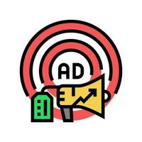 targeted ads social media color icon vector illustration