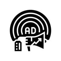 targeted ads social media glyph icon vector illustration