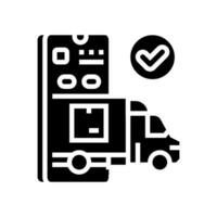 carrier selection logistic manager glyph icon vector illustration