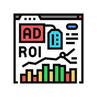 roi tracking social media color icon vector illustration