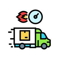 last mile delivery logistic manager color icon vector illustration