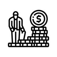 retirement planning financial advisor line icon vector illustration