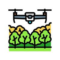 forest management drone color icon vector illustration