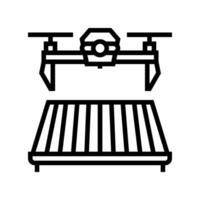 roof inspection drone line icon vector illustration