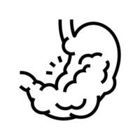 excessive gas bloating disease symptom line icon vector illustration