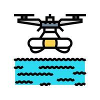 search rescue drone color icon vector illustration