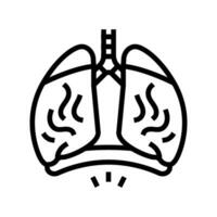 rápido respiración enfermedad síntoma línea icono vector ilustración