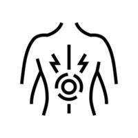 persistent back pain disease symptom line icon vector illustration