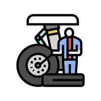 tire replacement aircraft color icon vector illustration