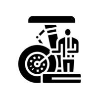 tire replacement aircraft glyph icon vector illustration