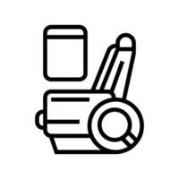 cabin interior check aircraft line icon vector illustration