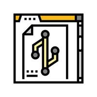 version control technical writer color icon vector illustration