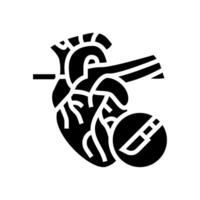 ilustración de vector de icono de glifo de cirugía cardíaca