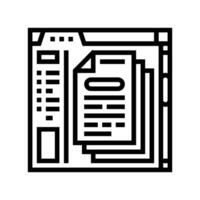 api documentation technical writer line icon vector illustration