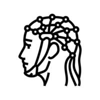 eeg procedimiento neurólogo línea icono vector ilustración