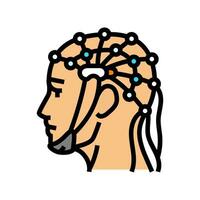 eeg procedure neurologist color icon vector illustration