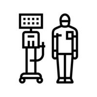 respiratorio terapeuta ventilador línea icono vector ilustración