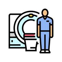 mri técnico máquina color icono vector ilustración