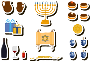 Beautiful illustration on theme of celebrating annual Hanukkah holiday png