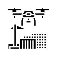 construction site drone glyph icon vector illustration
