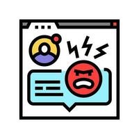 insulting comments cyberbullying color icon vector illustration