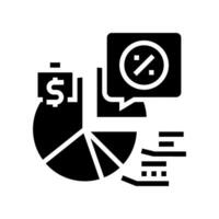 profit margin glyph icon vector illustration
