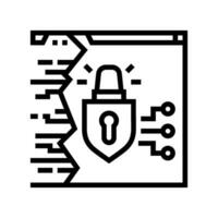 hackear intento acoso cibernético línea icono vector ilustración