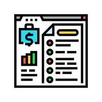 audit checklist color icon vector illustration