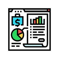 financial analysis report color icon vector illustration