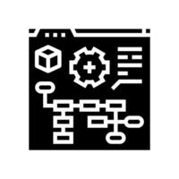 process modeling analyst glyph icon vector illustration