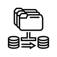 data migration analyst line icon vector illustration