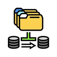 data migration analyst color icon vector illustration